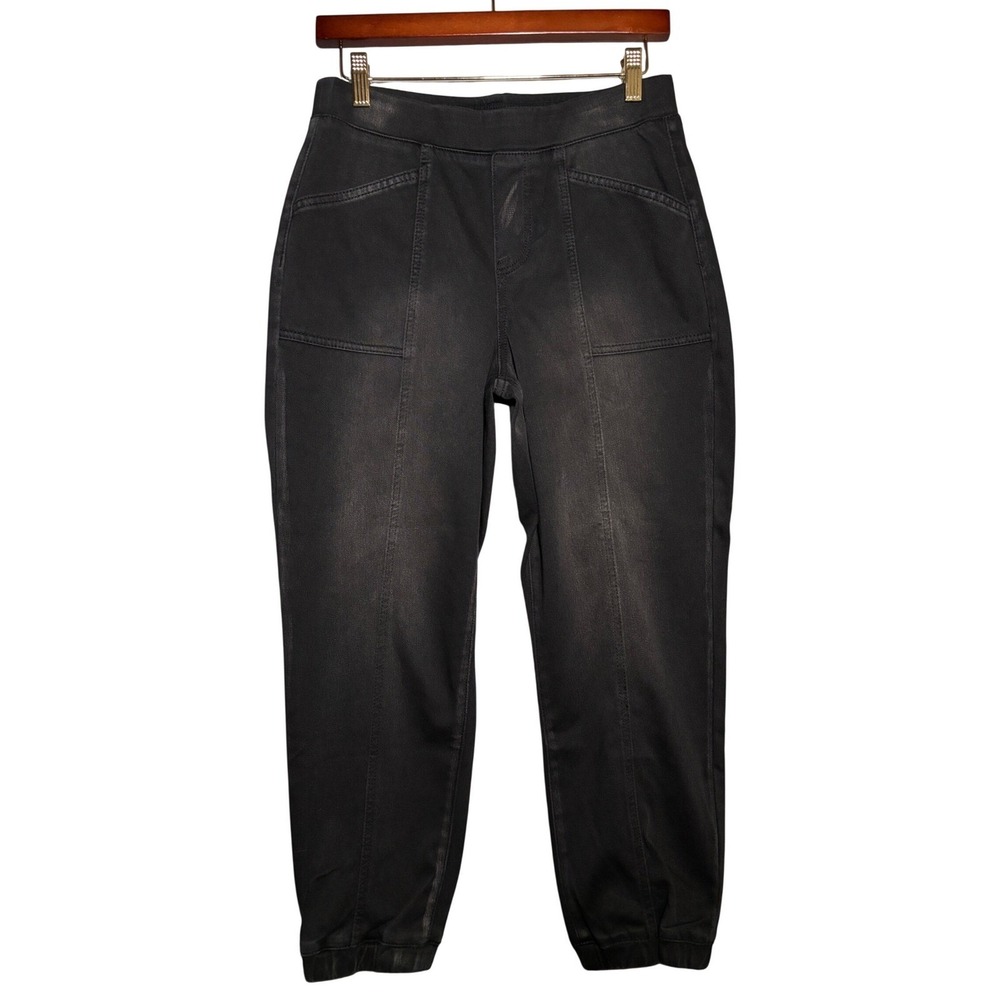 LOGO by Lori‎ Goldstein 6 Black Pull On Jogger Pants Stretch Twill Casual Bohi